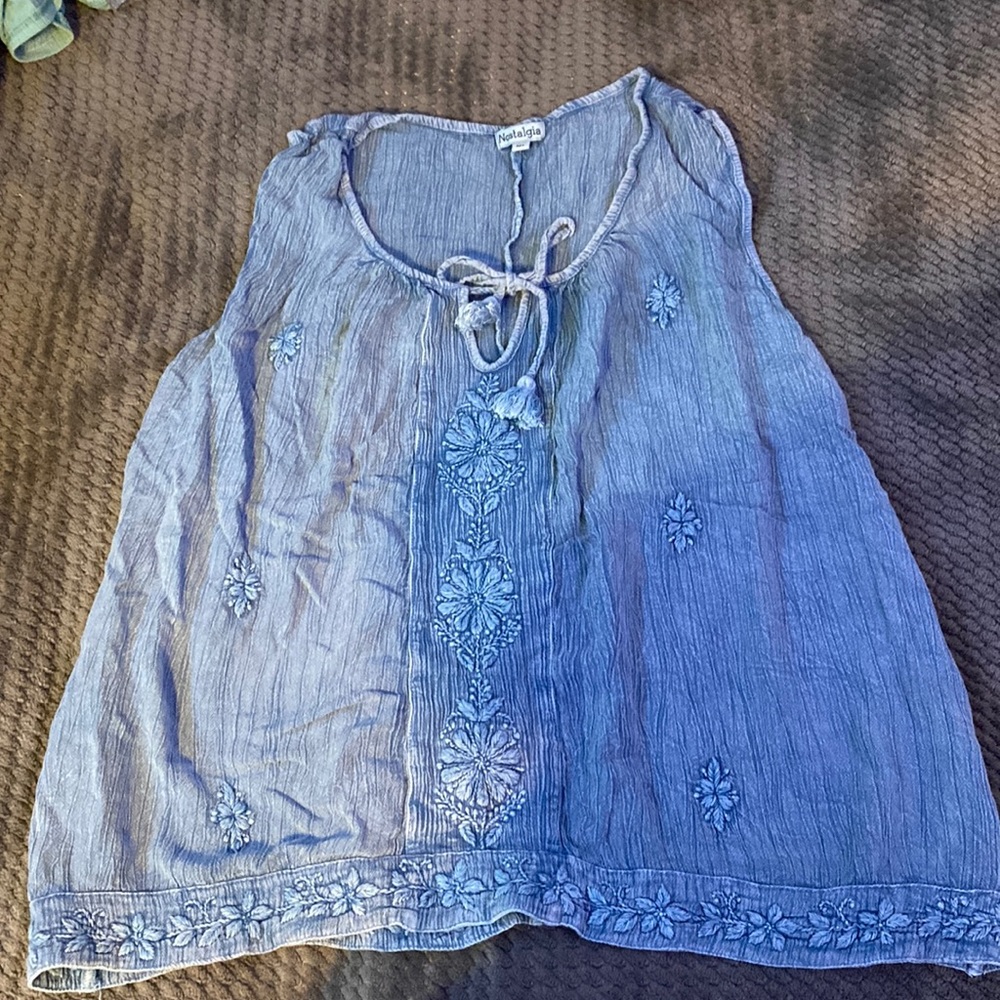 Blue detailed tank top